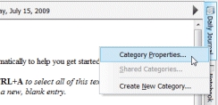 Right-click on the category tab and choose Category Properties...